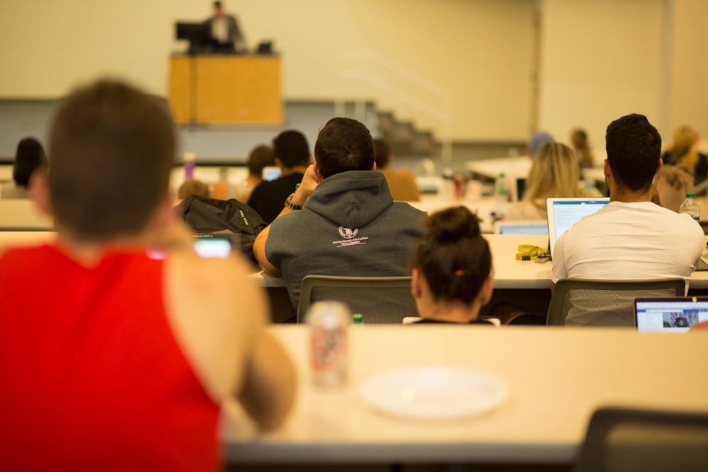 Students sitting in lecture hall